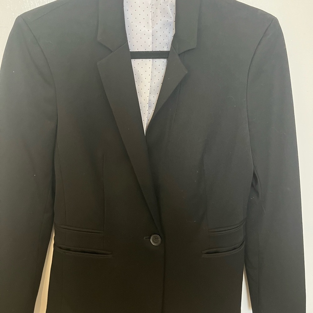 Express Black Blazer Tailored Fit Notched Lapels